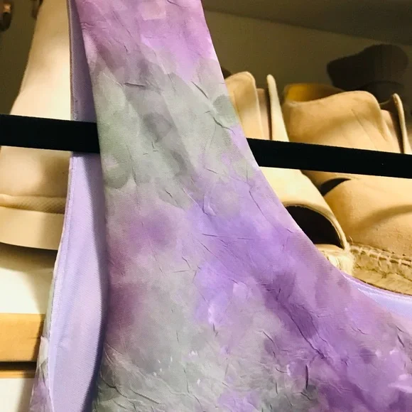 Elegant Purple and Gray Sleeveless Dress - Picture 3 of 5